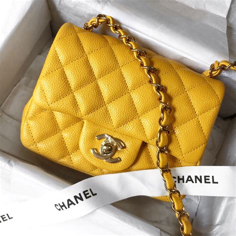 yellow chanel handbag|More.